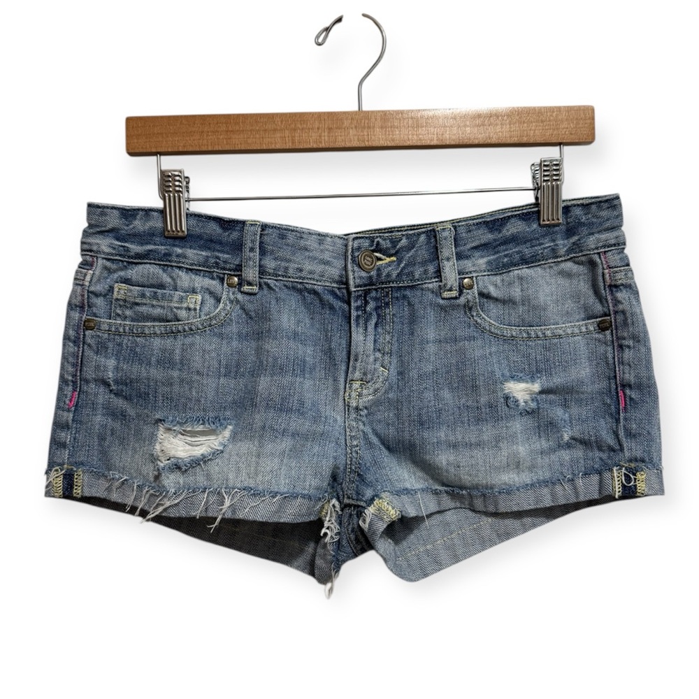 Pink Victoria’s Secret Y2K Micro Mini Jean Shorts Women's Size 6 Blue Denim